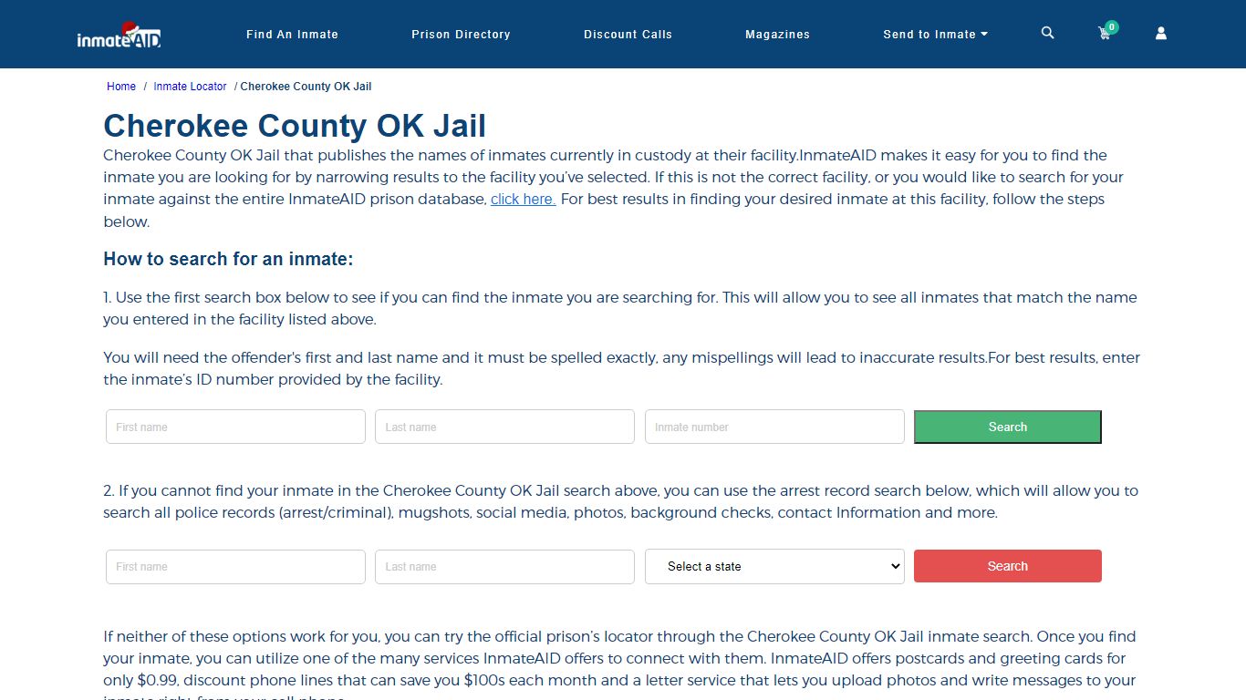 Cherokee County OK Jail - InmateAid